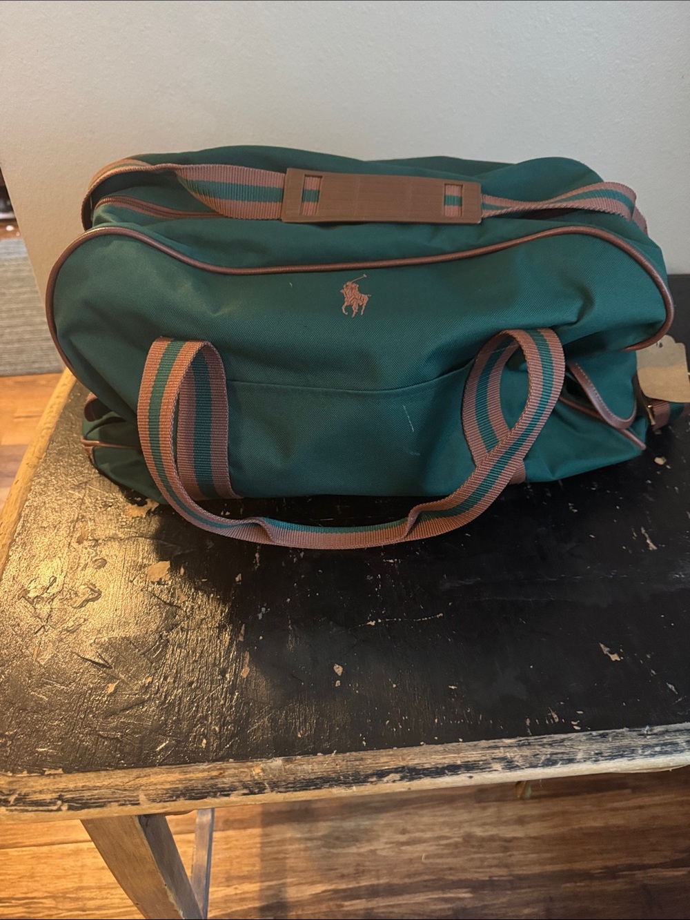 Polo by Ralph Lauren Green Canvas Weekender Duffel Bag
